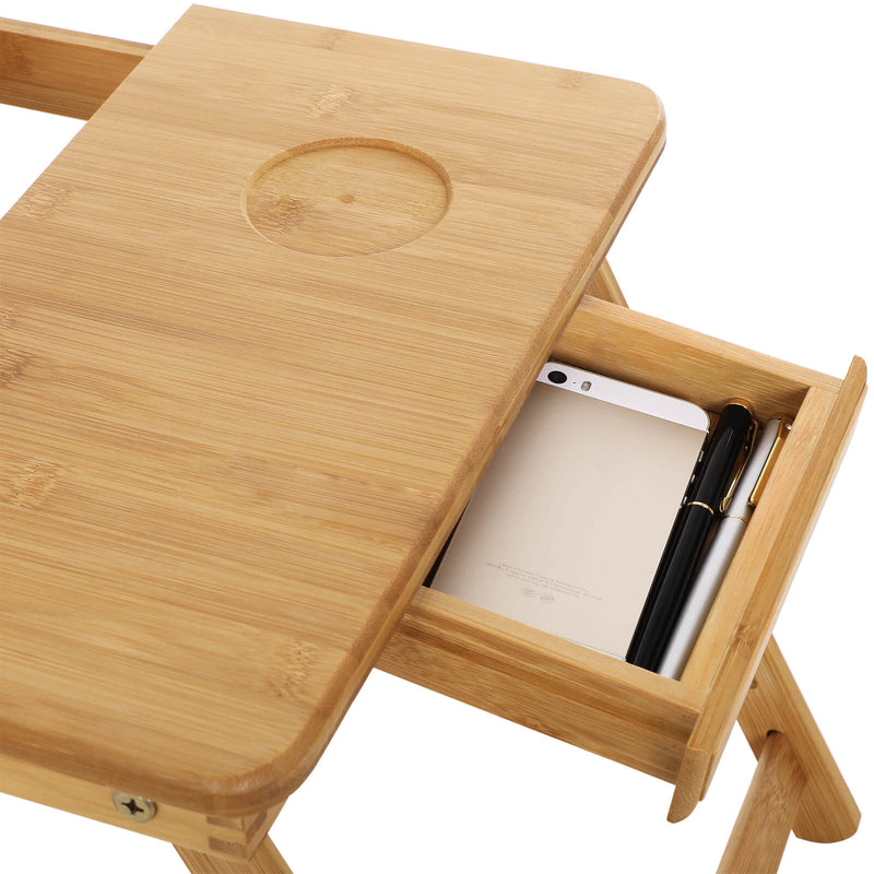 Laptop Table - Notebook Table - Bed Table - Justerbar - Bambu - Natural