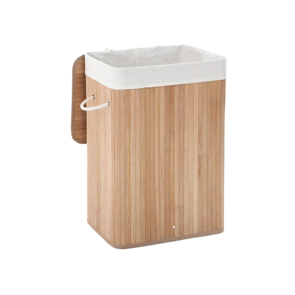 Bamboe wasmand -  wasbak met deksel - 72 L - 40 x 30 x 60 cm