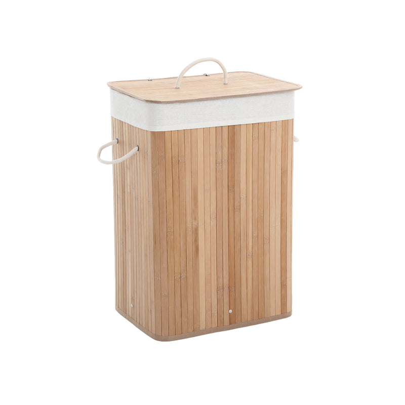 Panier à lavette en bambou - lavabo avec couvercle - 72 L - 40 x 30 x 60 cm