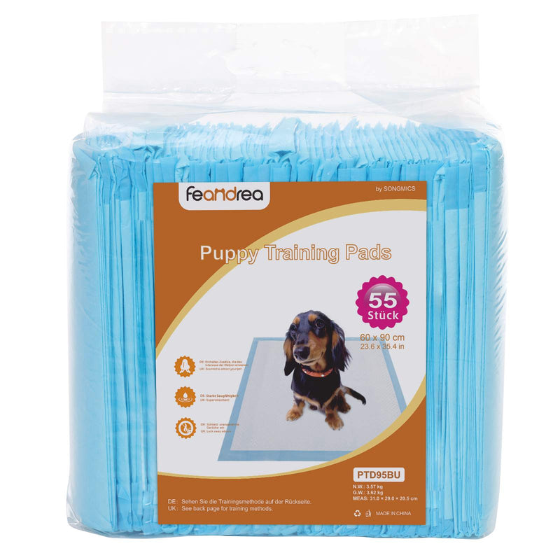 Puppy-toilet - Hygiënepads - 90 x 60 cm - 55 stuks - Blauw wit