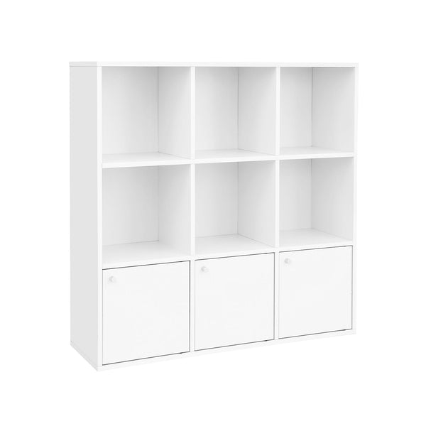 Bogreol - Frakoblet kabinet - Opbevaringsopkald - Frigørt planke - Cube Cabinet - 9 virksomheder - Hvid