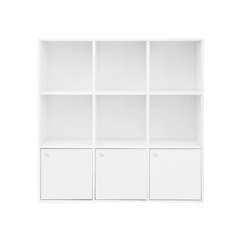 Bogreol - Frakoblet kabinet - Opbevaringsopkald - Frigørt planke - Cube Cabinet - 9 virksomheder - Hvid