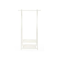 Metal Jacket Rack With Shoe Rack - Crème White