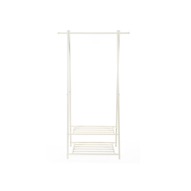 Metal Jacket Rack With Shoe Rack - Crème White