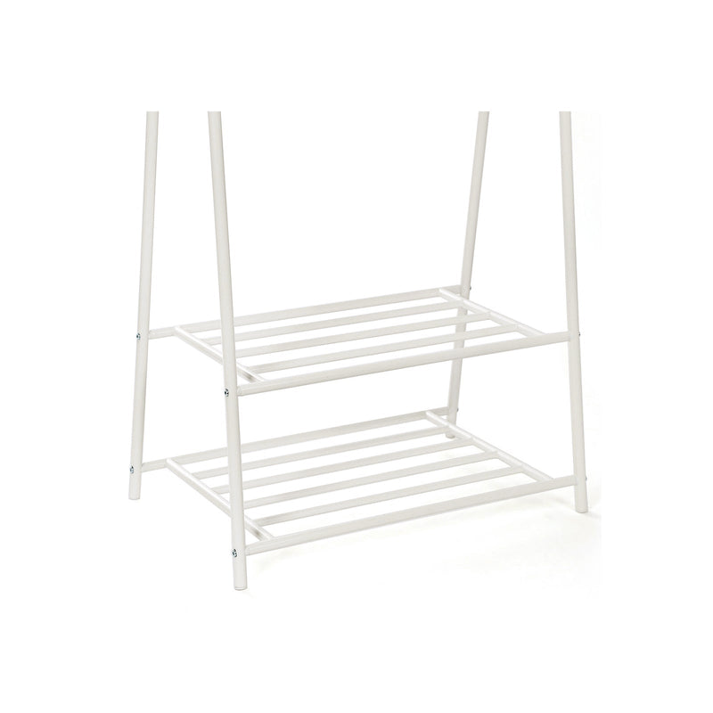 Metal Jacket Rack With Shoe Rack - Crème White