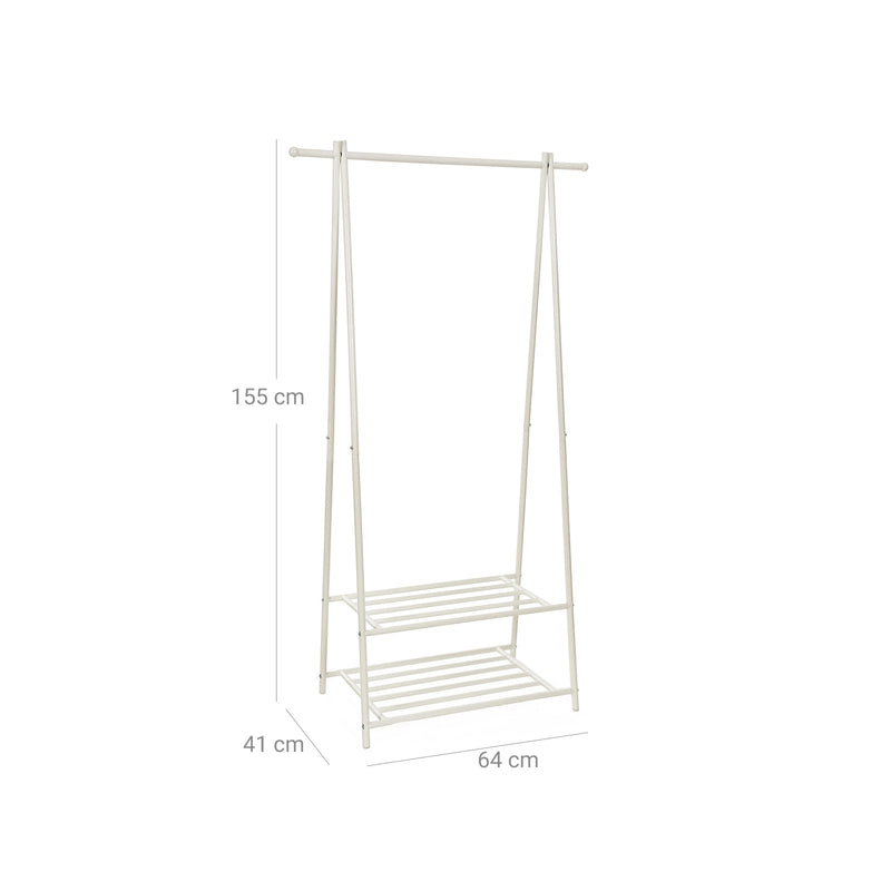 Metal Jacket Rack With Shoe Rack - Crème White