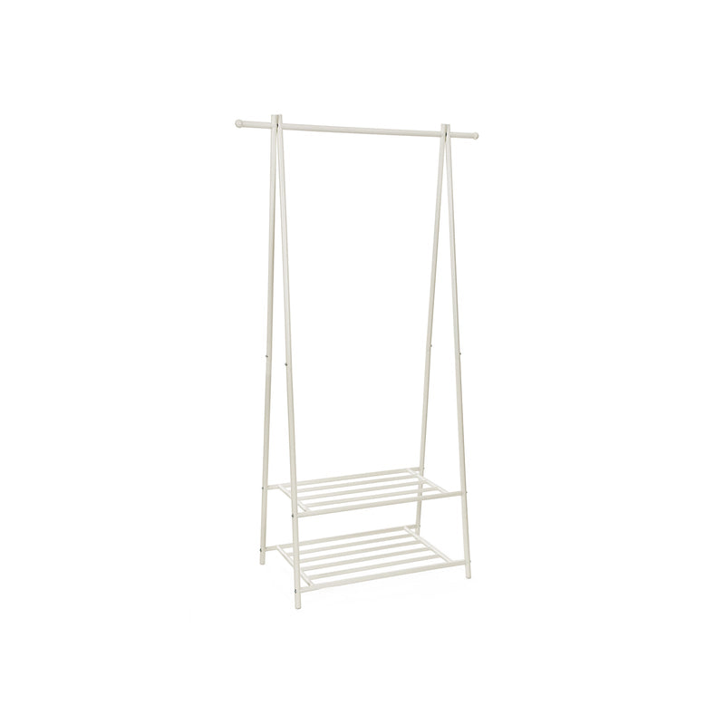 Metal Jacket Rack With Shoe Rack - Crème White